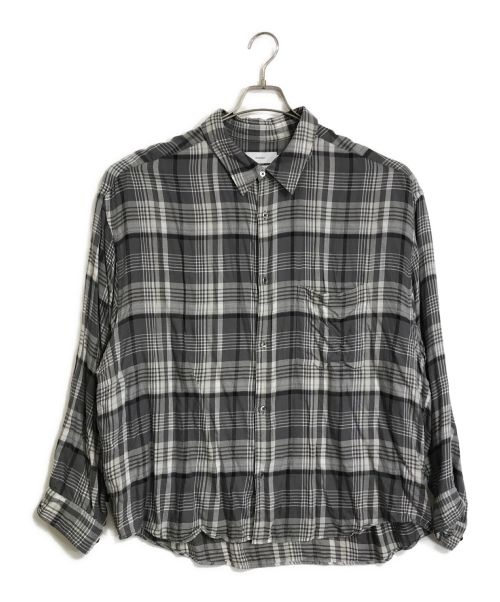 Graphpaper（グラフペーパー）Graphpaper (グラフペーパー) チェックシャツ/Tencel Check Regular Collar Big Shirt　Graphpaper（グラフペーパー） グレー サイズ:FREEの古着・服飾アイテム