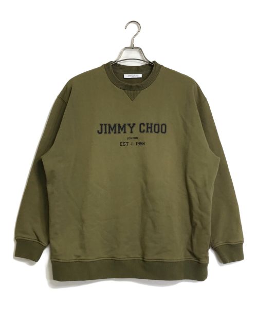 JIMMY CHOO（ジミーチュウ）JIMMY CHOO (ジミーチュウ) JIMMY CHOO　ロゴスウェット/JC カレッジスウェット　　J000142171 オリーブ サイズ:Mの古着・服飾アイテム