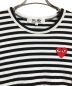 PLAY COMME des GARCONS (プレイ コムデギャルソン) ハートワッペンボーダーTシャツ　ロングスリーブカットソー　長袖 ホワイト×ブラック サイズ:L：5000円