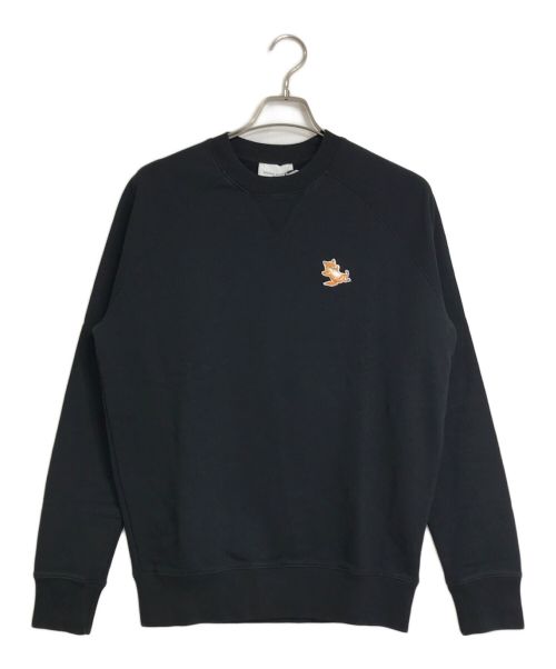 maison kitsune（メゾンキツネ）MAISON KITSUNE (メゾンキツネ) MAISON KITSUNE　　キツネワッペンポイントスウェット/CHILLAX FOX PATCH CLASSIC SWEATSHIRT ブラック サイズ:Mの古着・服飾アイテム