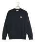 MAISON KITSUNE（メゾンキツネ）の古着「MAISON KITSUNE　　キツネワッペンポイントスウェット/CHILLAX FOX PATCH CLASSIC SWEATSHIRT」｜ブラック