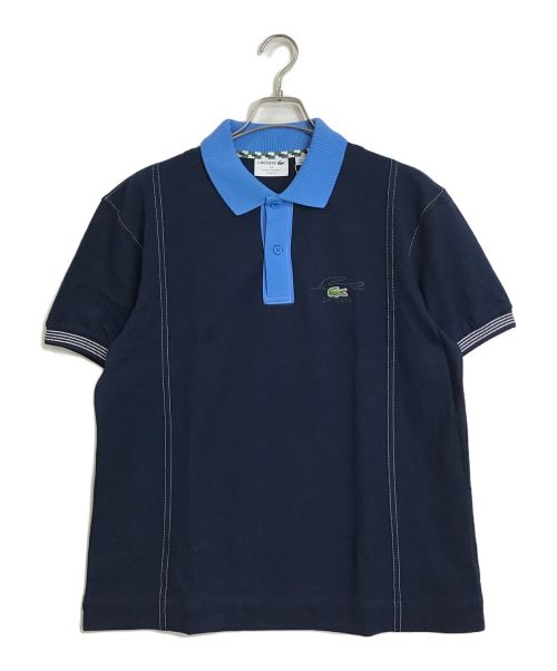 LACOSTE（ラコステ）LACOSTE (ラコステ) LACOSTE　　カラー配色切り替えポロシャツ　　PH5743-10 ブルー×ネイビー サイズ:4 未使用品の古着・服飾アイテム