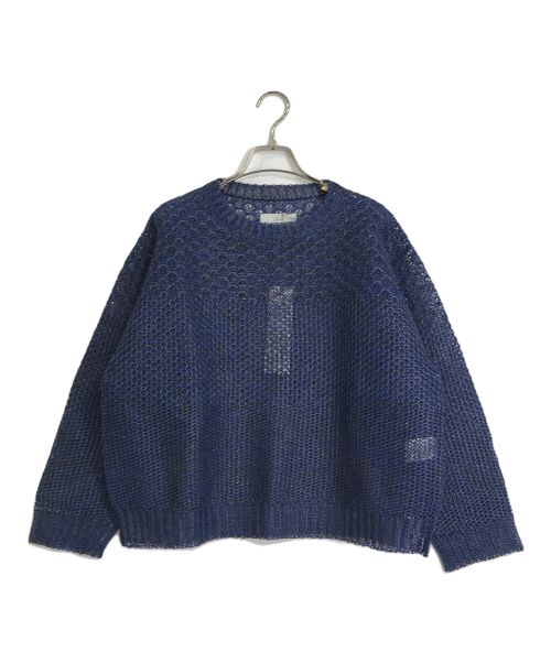 amachi.（アマチ）amachi. (アマチ) amachi.　　Water Depth Knit LS/和紙クルーネックニット　　AY-10-28 ネイビー サイズ:4の古着・服飾アイテム