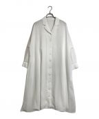 RIM.ARKリムアーク）の古着「Relax shirt gown リラックスシャツガウン　シャツワンピース　長袖ワンピース　ワイドシルエット　ロングワンピース　マキシワンピース」｜ホワイト