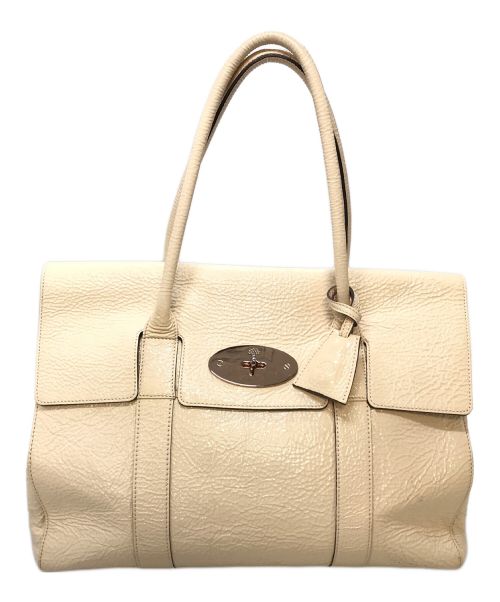 MULBERRY（マルベリー）MULBERRY (マルベリー) MULBERRY　　BAYSWATER ベイズウォーター SPONGY PATENT スポンジーパテント 2WAYトートバッグ ベージュ サイズ:実寸参照の古着・服飾アイテム