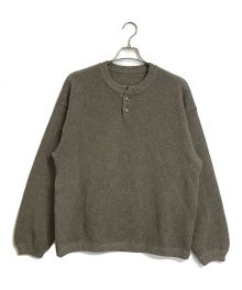 crepuscule（クレプスキュール）の古着「ヘンリーネックスウェット/Moss stitch henley neck」｜ブラウン