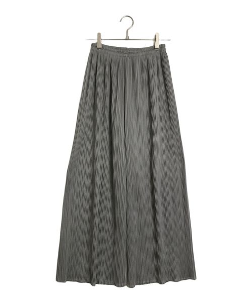 PLEATS PLEASE（プリーツプリーズ）PLEATS PLEASE (プリーツプリーズ) ワイドプリーツパンツ　pleats  pants PP04-JF643 グレー サイズ:3の古着・服飾アイテム