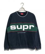 SUPREMEシュプリーム）の古着「19AW  pipingcrewneck   ネイビー×グリーン」｜ネイビー×グリーン