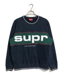 SUPREME（シュプリーム）の古着「19AW  pipingcrewneck   ネイビー×グリーン」｜ネイビー×グリーン