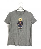 POLO RALPH LAURENポロ・ラルフローレン）の古着「星条旗ニットスタイルポロベアーＴシャツ　　POLO BEAR」｜グレー