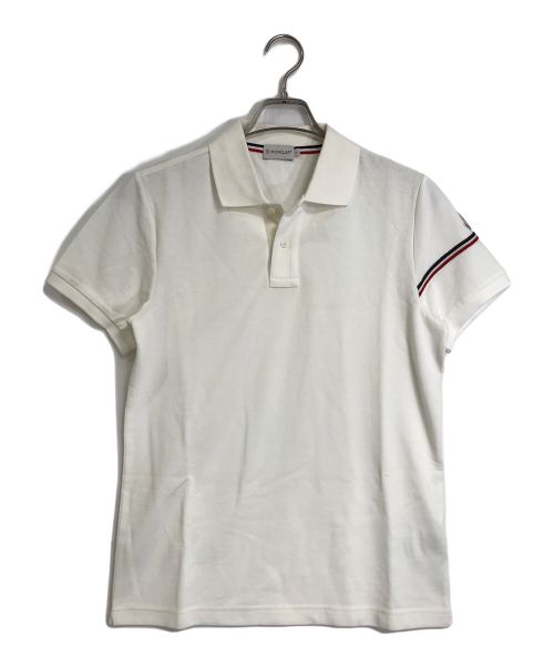 MONCLER（モンクレール）MONCLER (モンクレール) MAGLIA POLO MANICA CORTA  ワッペン付きポロシャツ　半袖　S/S　 ホワイト サイズ:Sの古着・服飾アイテム