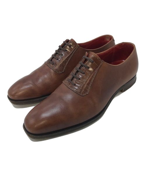 Crockett & Jones（クロケット＆ジョーンズ）Crockett & Jones (クロケット＆ジョーンズ) REGENTレザーシューズ クロコ型押し切替 ブラウン サイズ:6の古着・服飾アイテム