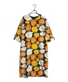 marimekko（マリメッコ）の古着「ワンピース PIENI PIONI CO/EL VEERKE DRESS ピエニピオ 小さい牡丹」｜オレンジ