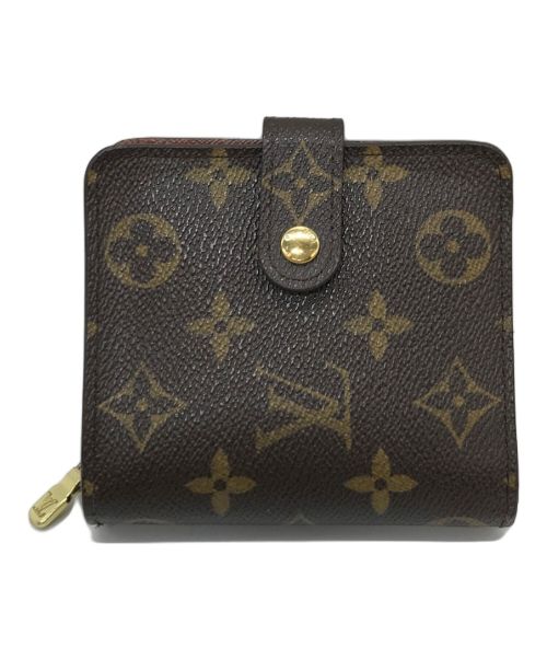 LOUIS VUITTON（ルイ ヴィトン）LOUIS VUITTON (ルイ ヴィトン) モノグラム　　コンパクトジップ/2つ折り財布　　ラウンドファスナー ブラウン サイズ:実寸参照の古着・服飾アイテム