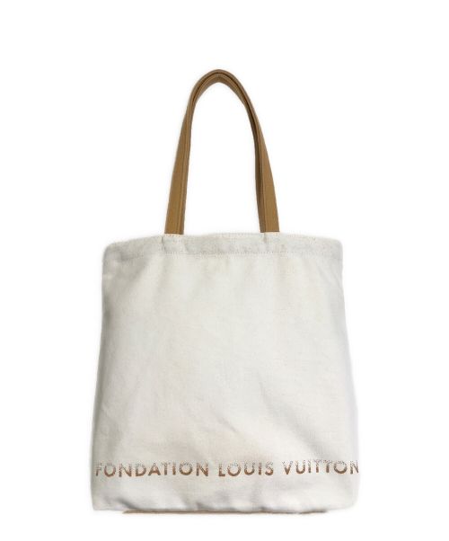 FONDATION LOUIS VUITTON（フォンダシオンルイヴィトン）FONDATION LOUIS VUITTON (フォンダシオンルイヴィトン) トートバッグ　キャンパスバッグ　美術館限定 アイボリー×ブラウン サイズ:実寸参照の古着・服飾アイテム