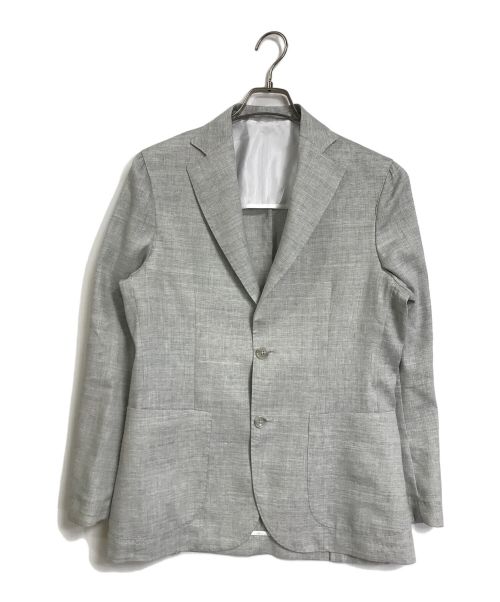 BARBA（バルバ）BARBA (バルバ) リネン混ジャケット JACKET JIMMY シングルジャケット　薄手ジャケット　薄手アウター グレー サイズ:46の古着・服飾アイテム