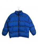 SUPREMEシュプリーム）の古着「16AW Logo Tape Puffy Jacket ロゴテープパフィージャケット」｜ブルー