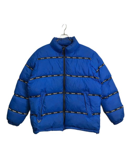 SUPREME（シュプリーム）Supreme (シュプリーム) 16AW Logo Tape Puffy Jacket ロゴテープパフィージャケット ブルー サイズ:XLの古着・服飾アイテム