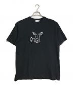 BEAMS×長場雄 Yu NAGABA×ポケモンカードゲームビームス××）の古着「Osuwari Design イーブイ T-shirt  TEE  おすわりデザイン　ポケモン　半袖　S/S」｜ブラック