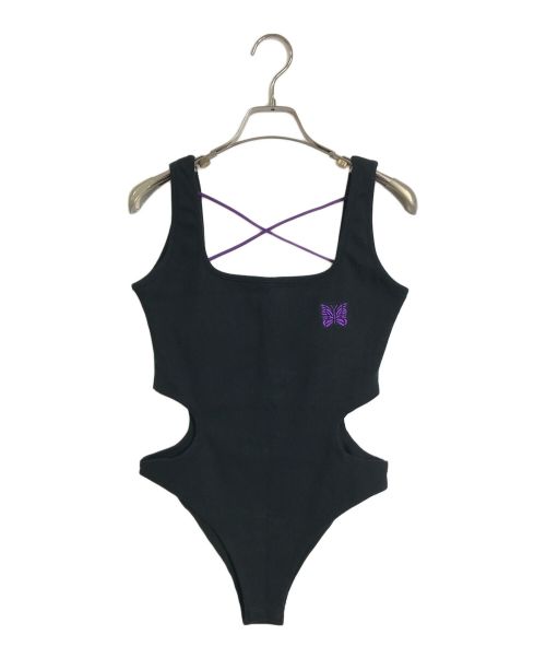 TW（トゥ）TW (トゥ) Needles (ニードルズ) 刺繍パピヨンサイドカットタンクトップボディースーツ Side Cut Rib Bodysuit ブラック サイズ:Mの古着・服飾アイテム