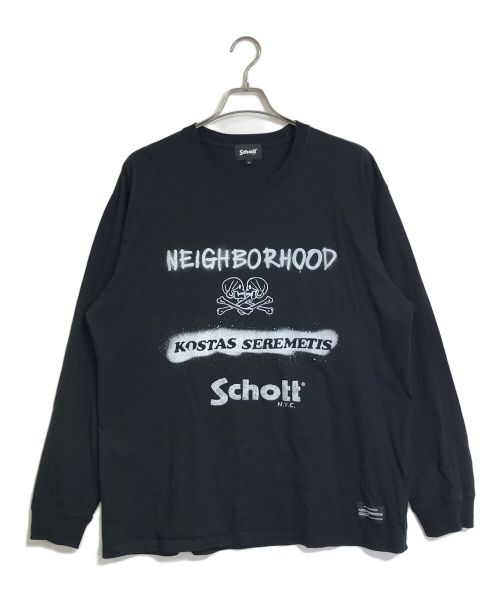 Schott（ショット）Schott (ショット) NEIGHBORHOOD (ネイバーフッド) KOSTAS SEREMETIS/LS T-SHIRT/ロングカットソー ブラック サイズ:XLの古着・服飾アイテム