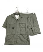 BURLAP OUTFITTER×URBAN RESEARCH DOORSバーラップアウトフィッター×アーバンリサーチ ドアーズ）の古着「セットアップ 別注 SupplexNylon S/S SHIRTS SupplexNylon CARGO1/2  半袖シャツ　ハーフパンツ　カーゴパンツ  アウトドア　ミリタリー　ナイロン」｜オリーブ