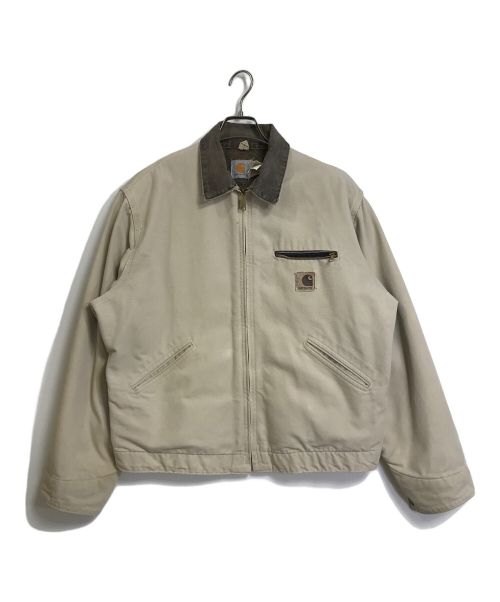 CarHartt（カーハート）CarHartt (カーハート) 【古着】90’Sデトロイトジャケット 裏フリース 裏ブランケット クリーム×ブラウン サイズ:Lの古着・服飾アイテム