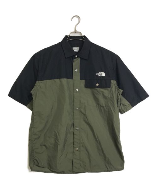 THE NORTH FACE（ザ ノース フェイス）THE NORTH FACE (ザ ノース フェイス) NUPTSE SHIRT ヌプシシャツ　半袖シャツ　ナイロンシャツ　オリーブニュートープ オリーブニュートープ サイズ:Mの古着・服飾アイテム