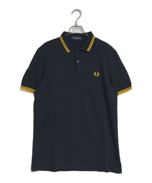 FRED PERRY（フレッドペリー）FRED PERRY (フレッドペリー) ポロシャツ / The Fred Perry Shirt /コットンピケ ブラック×イエロー サイズ:Mの古着・服飾アイテム