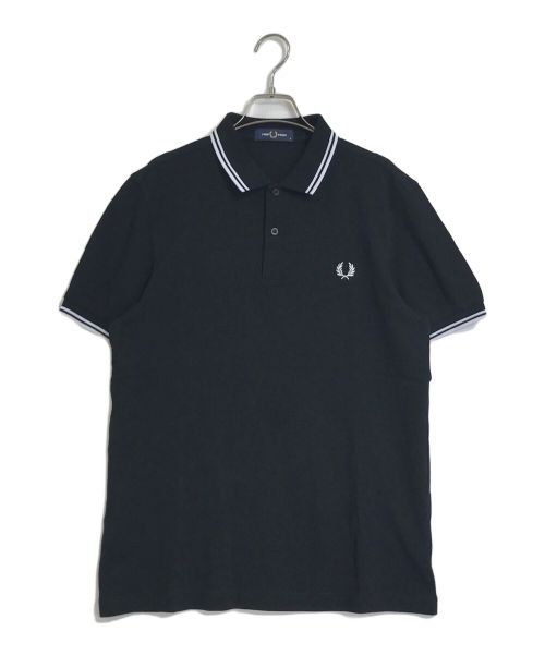 FRED PERRY（フレッドペリー）FRED PERRY (フレッドペリー) ポロシャツ / The Fred Perry Shirt /コットンピケ ブラック×ホワイト サイズ:Mの古着・服飾アイテム