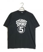 stussyステューシー）の古着「5 SPORT TEE  半袖　Tシャツ　S/S  24SS」｜ブラック×ホワイト