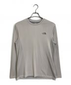 THE NORTH FACEザ ノース フェイス）の古着「M'S SEAMFREE L/S R/TEE シームフリー ロングスリーブ　ロンT  ロゴカットソー　長袖　スポーツウェア」｜ベージュ