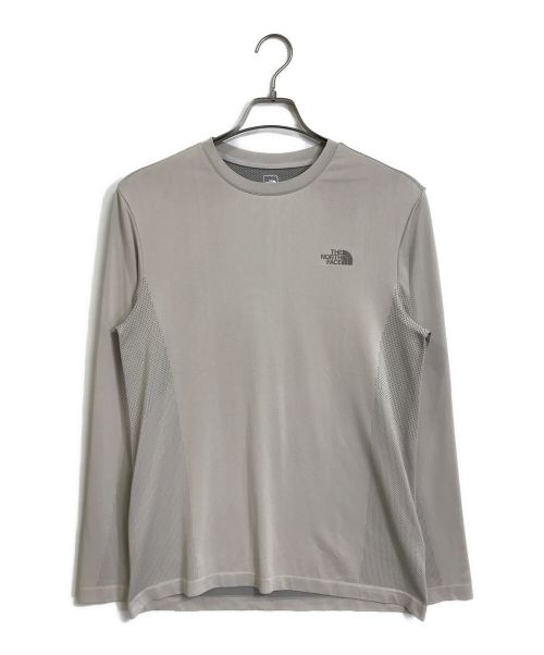 THE NORTH FACE（ザ ノース フェイス）THE NORTH FACE (ザ ノース フェイス) M'S SEAMFREE L/S R/TEE シームフリー ロングスリーブ　ロンT  ロゴカットソー　長袖　スポーツウェア ベージュ サイズ:Mの古着・服飾アイテム