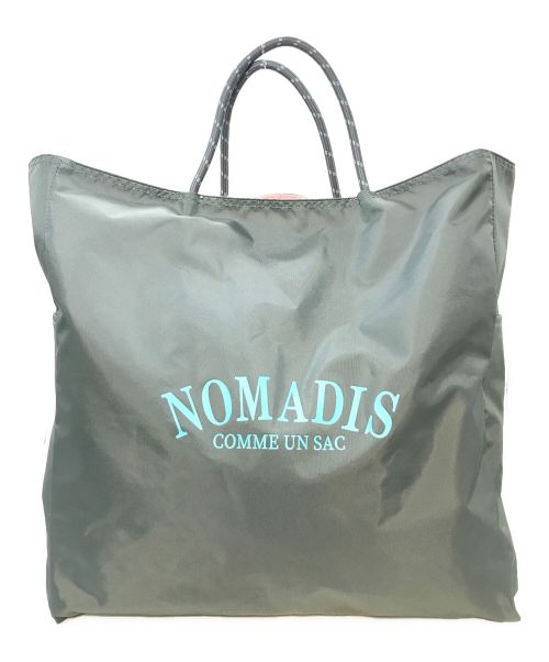 NOMADIS（ノマディス）NOMADIS (ノマディス) トートバッグ　A3収納可　大きめ グレー×ピンク サイズ:実寸参照の古着・服飾アイテム