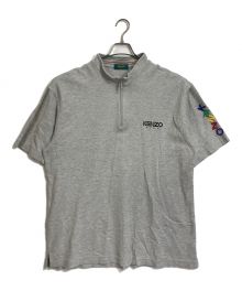 KENZO GOLF（ケンゾー ゴルフ）の古着「【古着】90’Sハーフジップシャツ 袖ロゴ　半袖　90年代」｜グレー