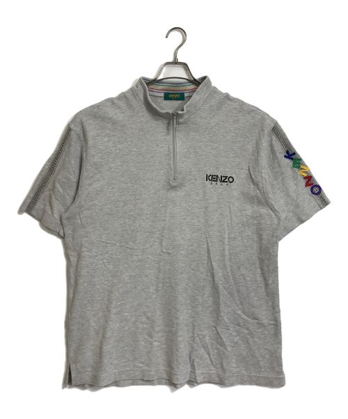 KENZO GOLF（ケンゾー ゴルフ）KENZO GOLF (ケンゾー ゴルフ) 【古着】90’Sハーフジップシャツ 袖ロゴ　半袖　90年代 グレー サイズ:実寸参照の古着・服飾アイテム