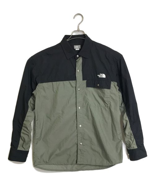 THE NORTH FACE（ザ ノース フェイス）THE NORTH FACE (ザ ノース フェイス) ロングスリーブヌプシシャツ L/S NUPTSE SHIRT  バイカラー オリーブ×ブラック サイズ:Lの古着・服飾アイテム