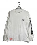 NEIGHBORHOOD×FRAGMENT DESIGNネイバーフッド×フラグメントデザイン）の古着「袖プリントロングスリーブカットソー SLUMBERS C TEE LS サンダーマーク 18AW」｜ホワイト