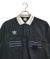 adidas (アディダス) 90’Sトレフォイルロゴレフェリーポロシャツ　デサント期 ブラック×ブルー サイズ:O：4480円