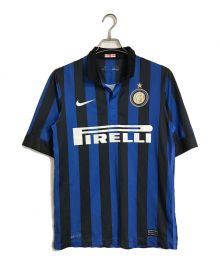 NIKE（ナイキ）の古着「ゲームシャツ 襟付き INTER MILAN 11/12 HOME JERSEY スポーツウェア」｜ブラック×ブルー