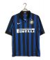 NIKE（ナイキ）の古着「ゲームシャツ 襟付き INTER MILAN 11/12 HOME JERSEY スポーツウェア」｜ブラック×ブルー