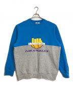 UNDEFEATEDアンディフィーテッド）の古着「REWORK CREWNECK スウェット　長袖」｜グレー×ブルー