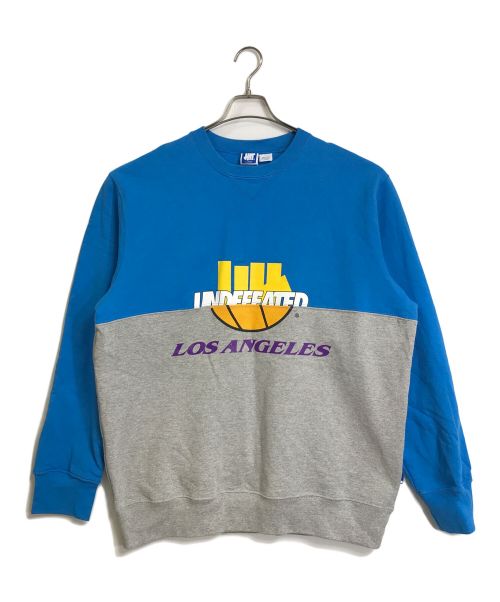 UNDEFEATED（アンディフィーテッド）UNDEFEATED (アンディフィーテッド) REWORK CREWNECK スウェット　長袖 グレー×ブルー サイズ:XLの古着・服飾アイテム