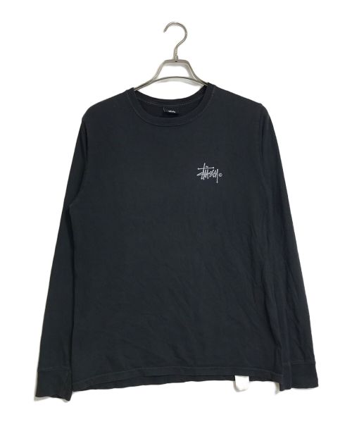 stussy（ステューシー）stussy (ステューシー) バックストックロゴプリント長袖カットソー ブラック サイズ:Sの古着・服飾アイテム