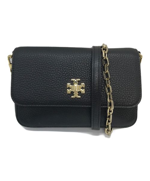 TORY BURCH（トリーバーチ）TORY BURCH (トリーバーチ) ターンロック チェーンショルダーバッグ ブラック×ゴールド サイズ:実寸参照の古着・服飾アイテム