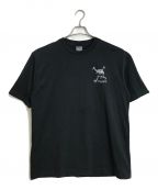 PALACE×OAKLEYパレス×オークリー）の古着「Palace x Oakley T-Shirt  コラボTシャツ　半袖　S/S  ロゴプリントTシャツ　バックプリントTシャツ」｜ブラック×グレー