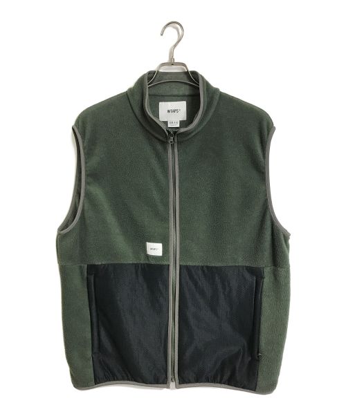 WTAPS（ダブルタップス）WTAPS (ダブルタップス) WOZZY VEST フリースベスト グリーン×ブラック サイズ:02の古着・服飾アイテム