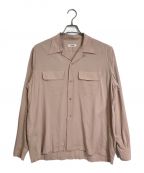 INTERIMインテリム）の古着「VISCOSE RAYON 50s OPEN COLLAR SHIRT   オープンカラーシャツ　レーヨンシャツ　長袖シャツ」｜ピンク