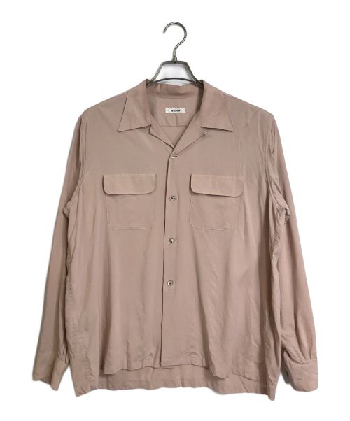 INTERIM（インテリム）INTERIM (インテリム) VISCOSE RAYON 50s OPEN COLLAR SHIRT   オープンカラーシャツ　レーヨンシャツ　長袖シャツ ピンク サイズ:4の古着・服飾アイテム