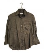 SALON adam et rope'サロンアダムエロペ）の古着「リネンシャツ　長袖シャツ　麻　L/S Linen Shirt」｜ブラウン